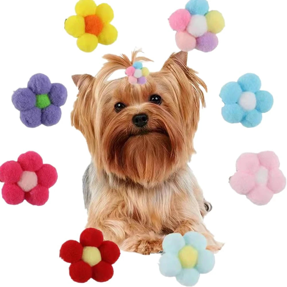 Floral Pet Hair Bows
